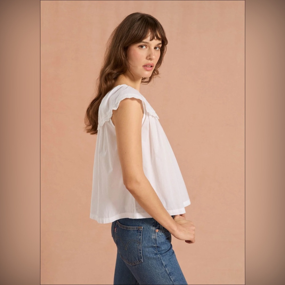 NWOT If Only If Eponine Blouse in white size XS Small - Picture 2 of 16